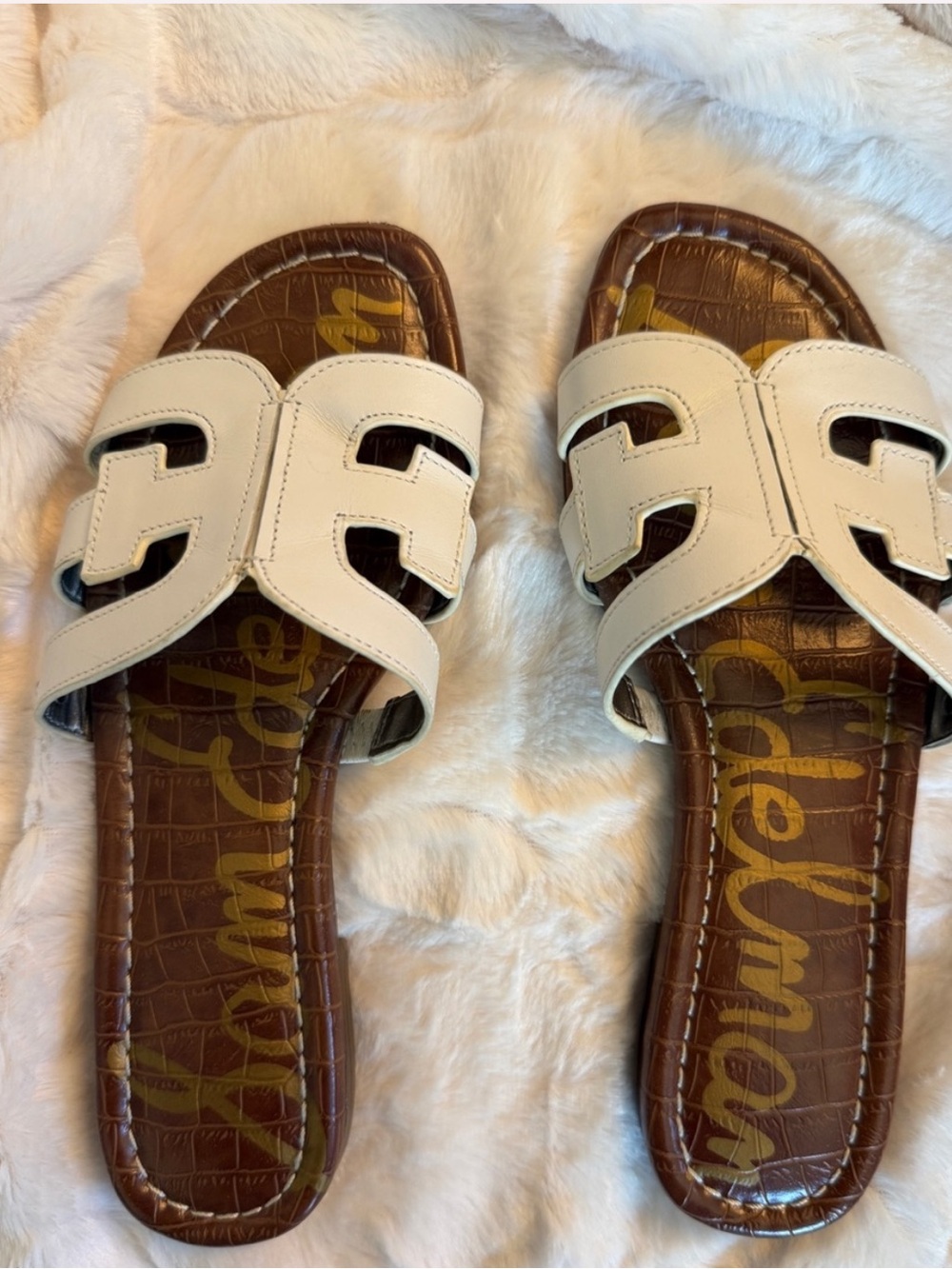 Sam Edelman Bay Slide Sandal in white, size 5.5